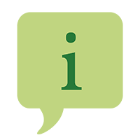 speech bubble with letter i for information